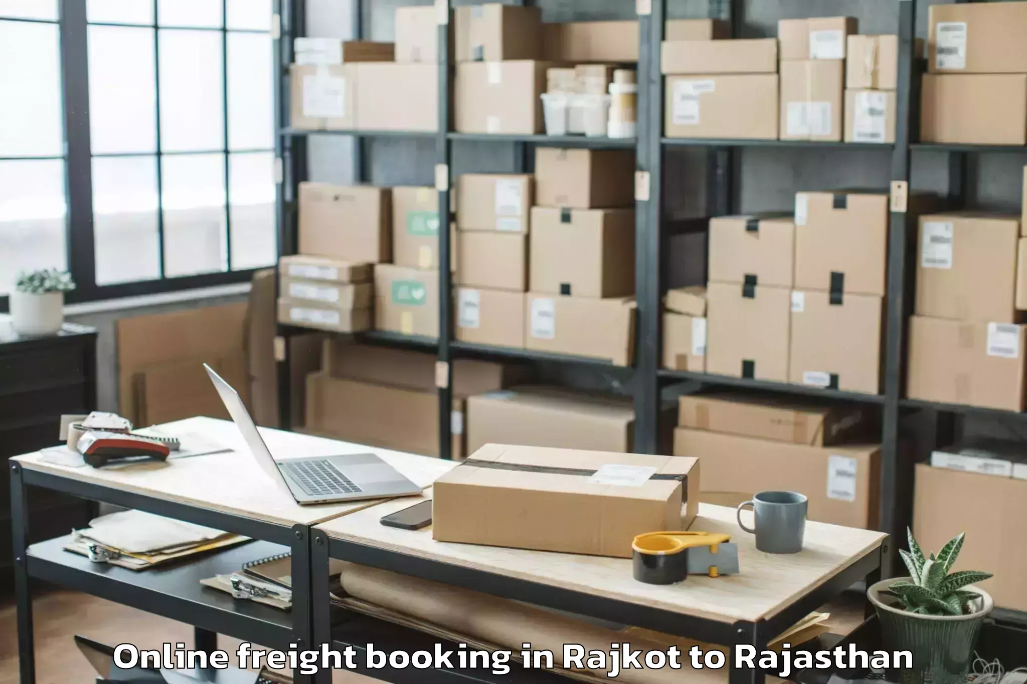 Professional Rajkot to Niit University Neemrana Online Freight Booking